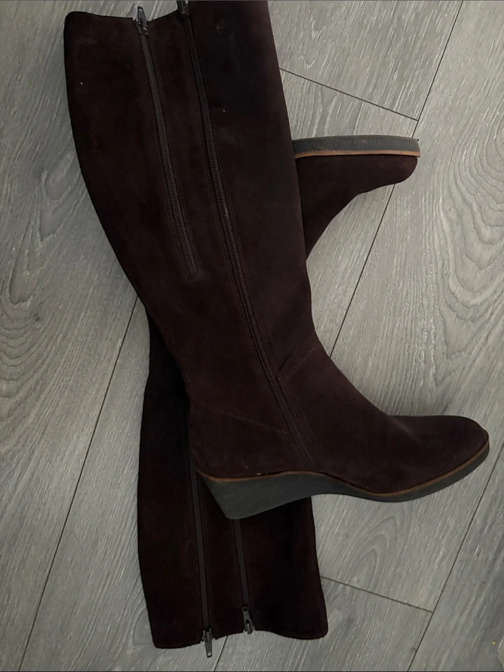 AEROSOLES Tall Suede Over-the-Knee Boots in Dark Brown